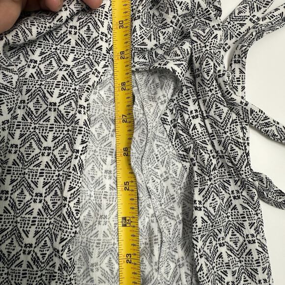 Lulus Casablanca Queen Black/White Dress Print Halter Maxi S Deep Plunge Slit - Picture 15 of 16